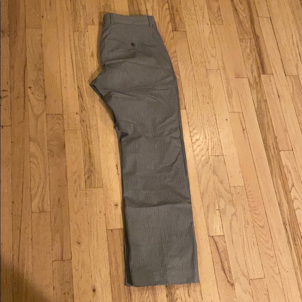 Gray with white pinstripe pant